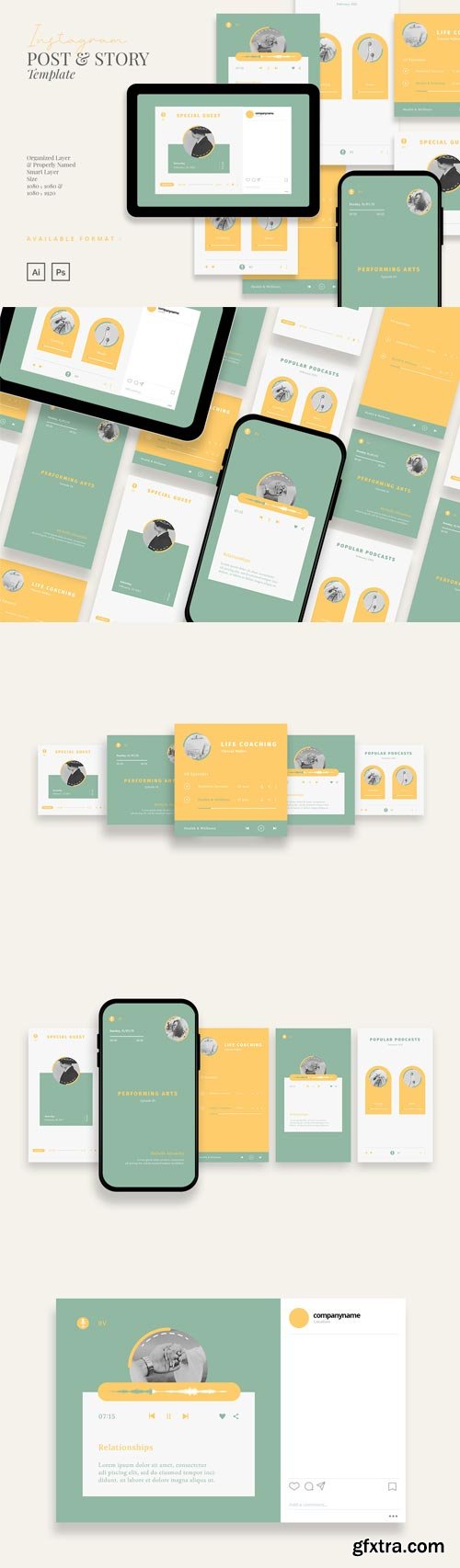 YellowImages - Soft Pastel Podcast Instagram Template - 83260