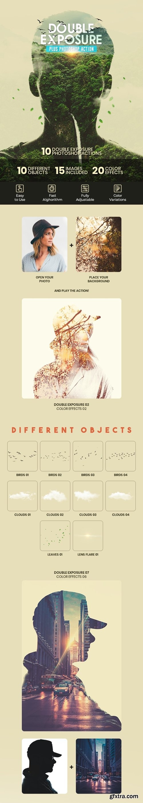 GraphicRiver - Double Exposure Plus Photoshop Action 26795512