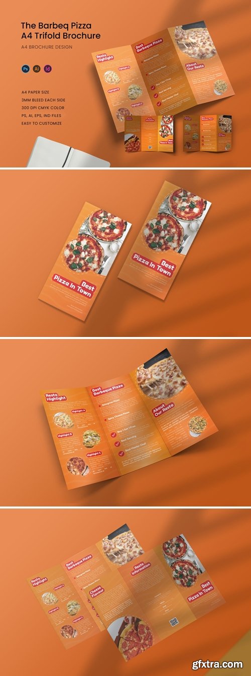 Barbeq Pizza Trifold Brochure