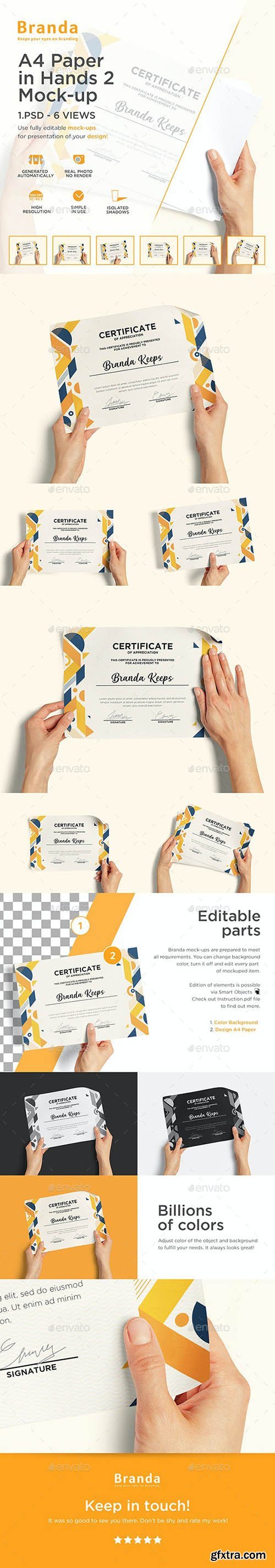 GraphicRiver - A4 Paper in Hands 2 Mock-up 26112273