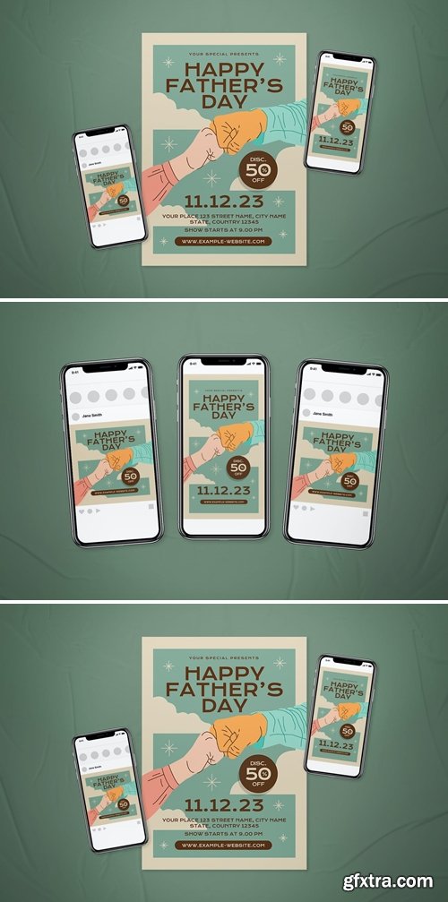 Happy Father\'s Day Flyer Set