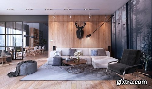 Scandinavian Studio Interior Scene