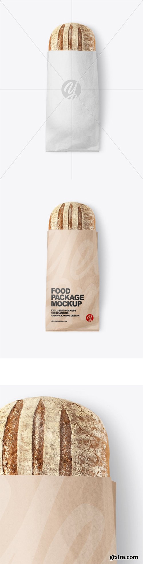 Kraft Package with Bread Mockup 82079