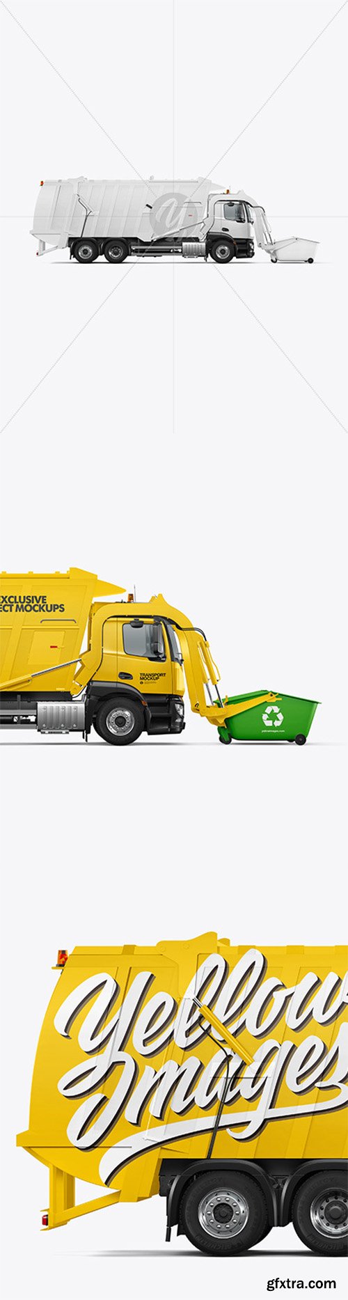 Garbage Truck Mockup - Side View 82049