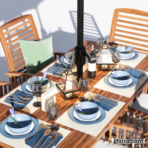 Brown Acacia 7- Piece Dining Set