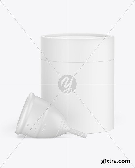 Matte Menstrual Cup with Tube Mockup