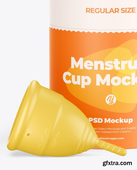 Matte Menstrual Cup with Tube Mockup