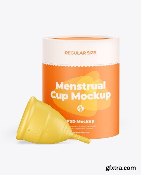 Matte Menstrual Cup with Tube Mockup