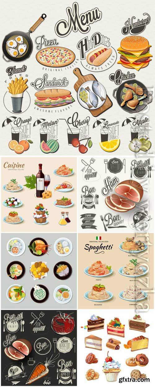 Menu, food in vector