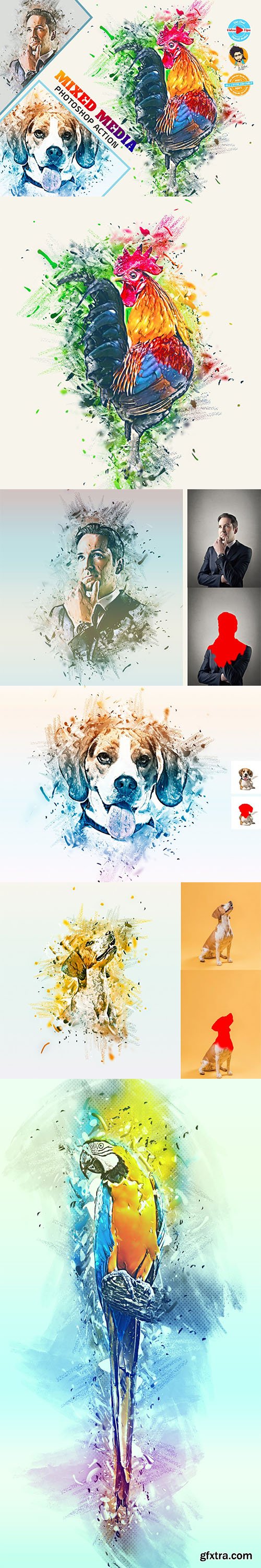 CreativeMarket - Mixed Media Photoshop Action 6012896