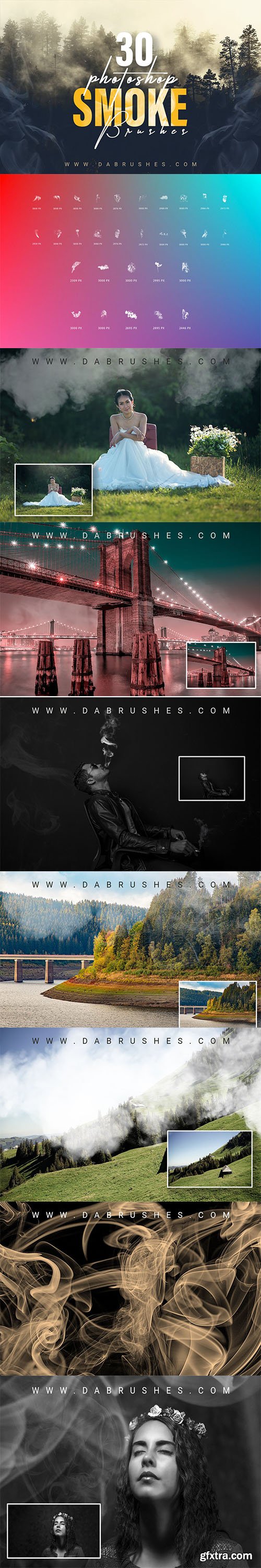 CreativeMarket - 30 Smoke Photoshop Brushes 6040264