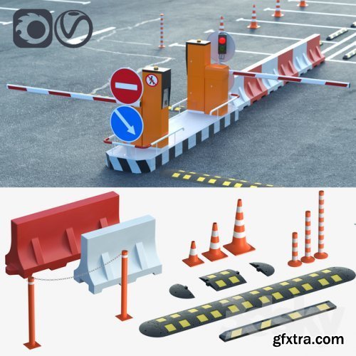 Equipment for the creation of parking lots, road fences