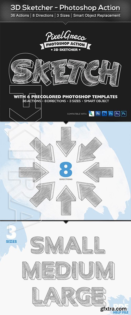 GraphicRiver - 3D Sketcher - Photoshop Action 22510138