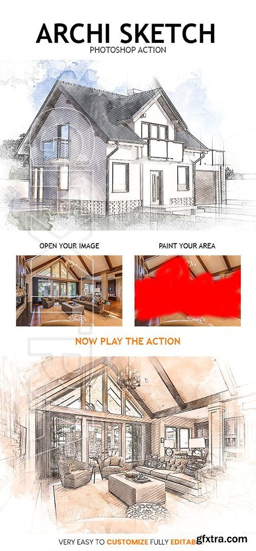 GraphicRiver - Archi Sketch Photoshop Action 23192142