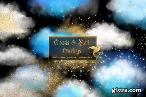 CreativeMarket - Clouds & Stars Overlays 4579517