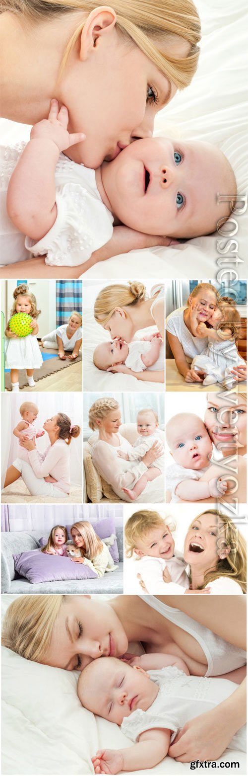 Mom and baby set stock photo