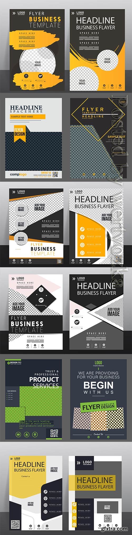 Corporate flyer cover templates elegant modern contrast design