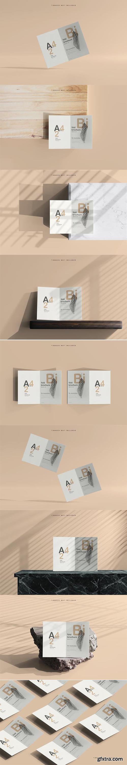 A4 size bi fold brochure mockup