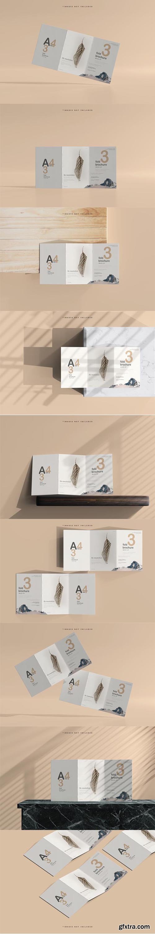 A4 size tri fold brochure mockup