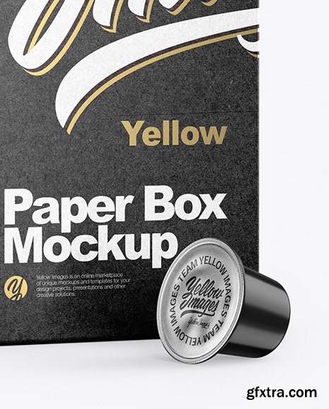 Kraft Box With Coffee Capsules Mockup 83492