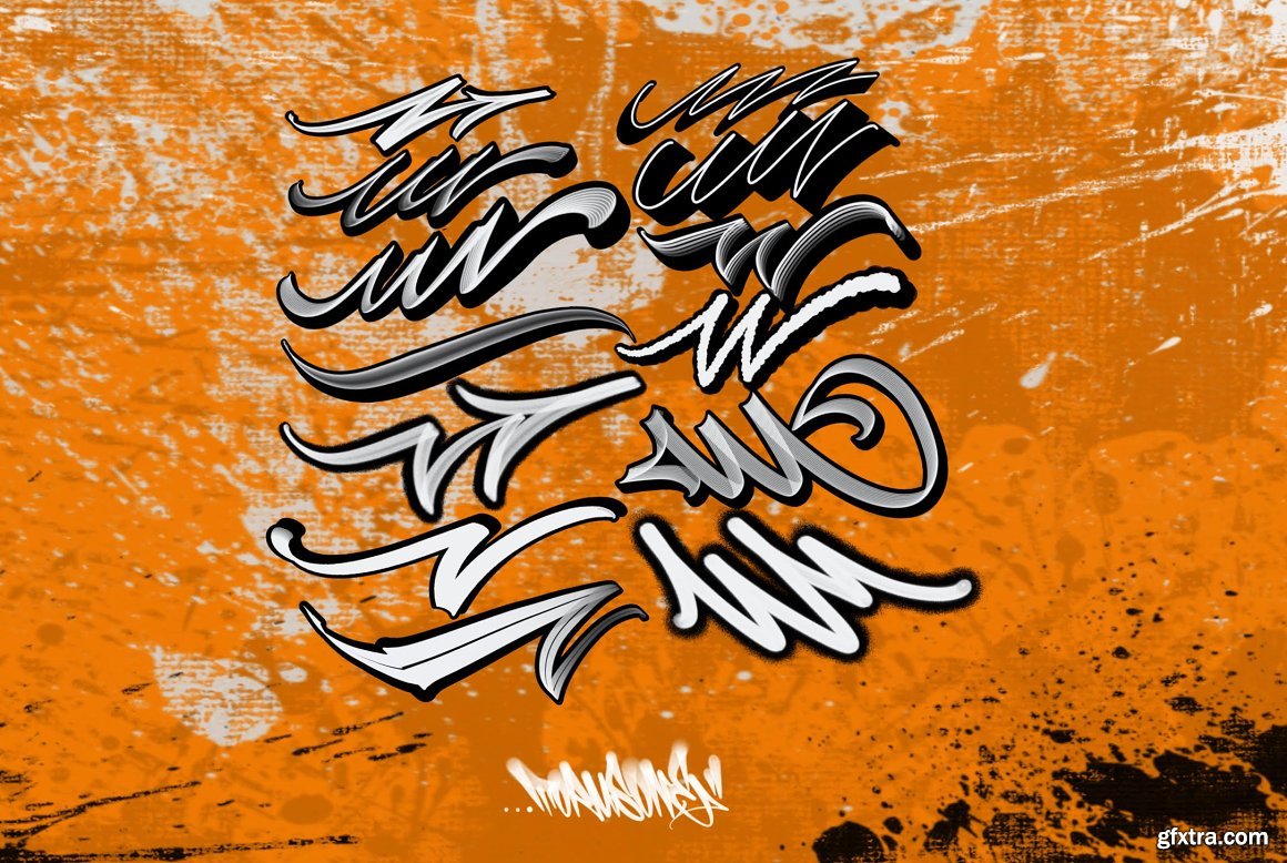 CreativeMarket - GRAFFITI OUTLINE PACK 6163870 » GFxtra