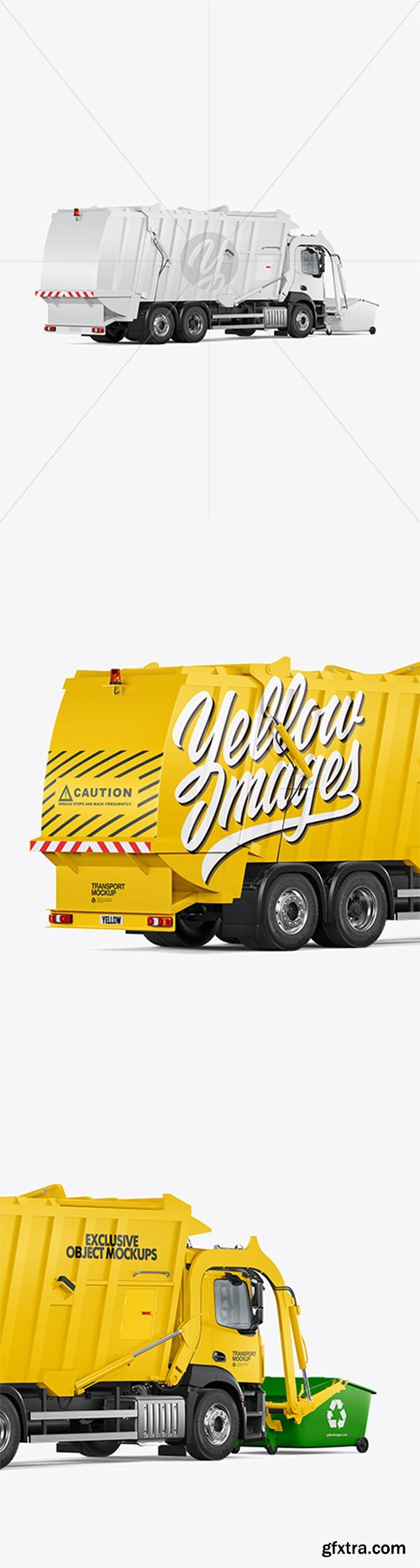 Garbage Truck Mockup - Back Half Side View 82160