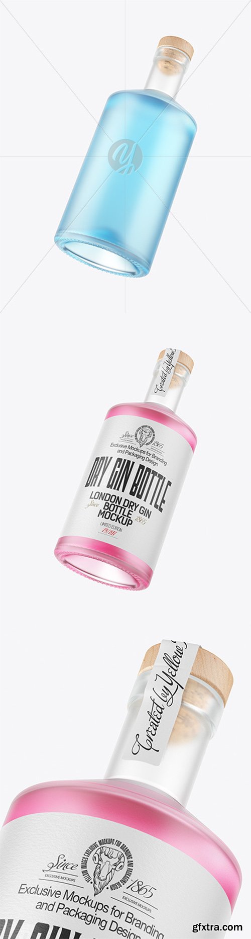 Frosted Glass Gin Bottle Mockup 82117