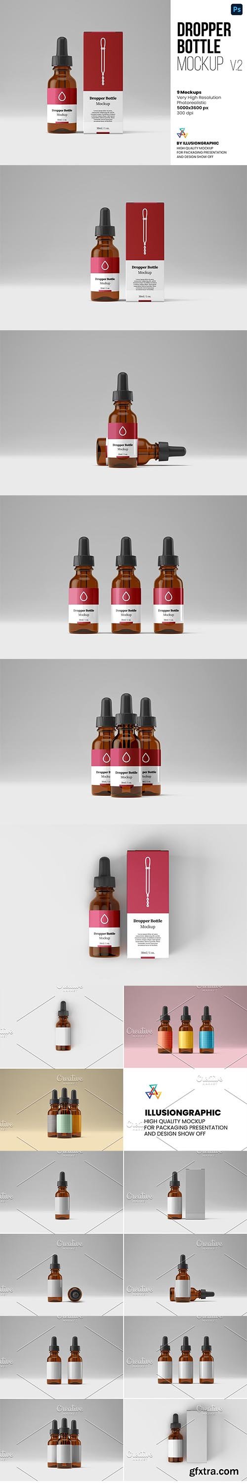 CreativeMarket - Dropper Bottle Mockup v.2 - 9 views 6160260