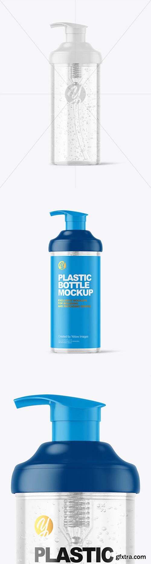 Clear Cosmetic Bottle with Pump Mockup 82228