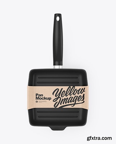 Grill Frying Pan with Kraft Paper Label Mockup 82654