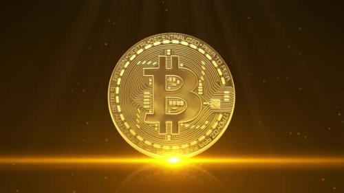 Videohive - Golden Bitcoin Seamlessly Rotated Background - 32286513 - 32286513