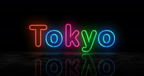 Videohive - Tokyo Japan symbol glowing neon 3d lights - 32290490 - 32290490