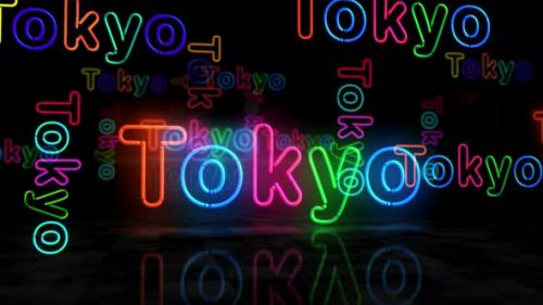 Videohive - Tokyo Japan symbol glowing neon 3d lights - 32290491 - 32290491