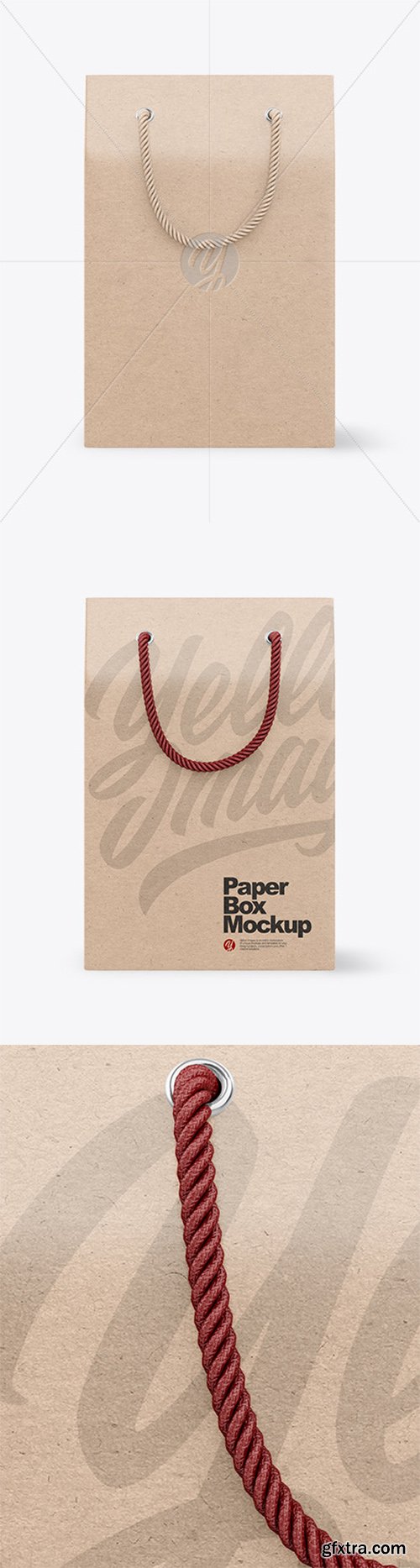 Kraft Paper Box with Handles Mockup 79364