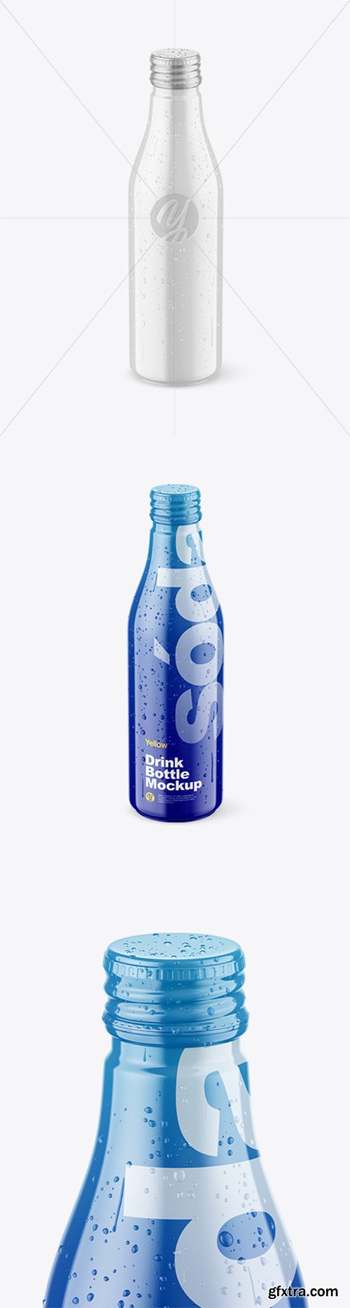 Glossy Drink Bottle w/ Drops Mockup 78312