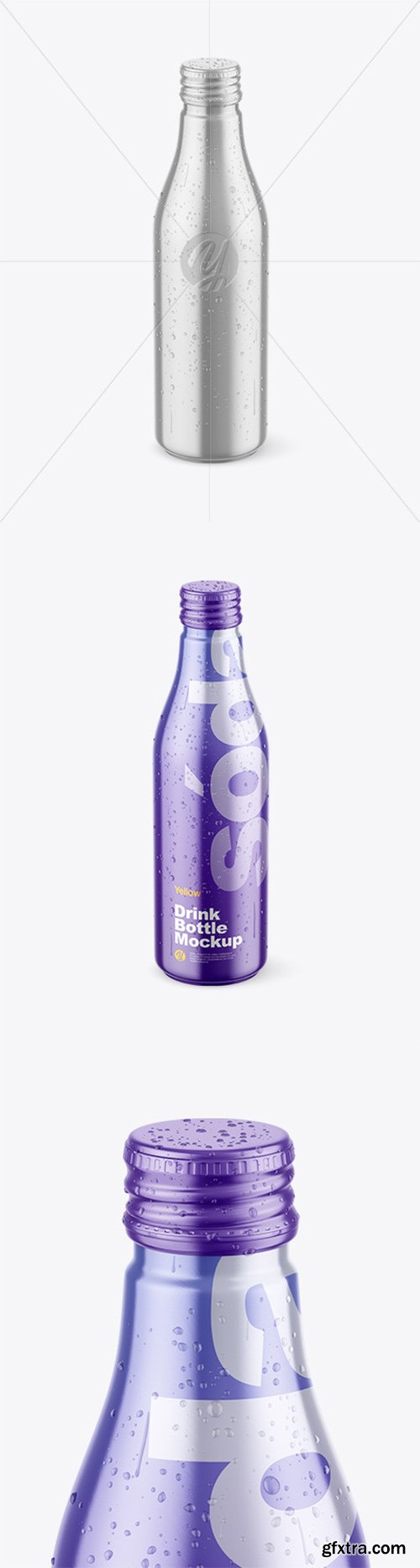 Metallic Drink Bottle w/ Drops Mockup 78314