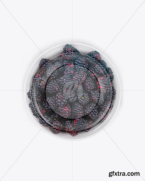 Plastic Bowl with Blackberries Mockup 75556