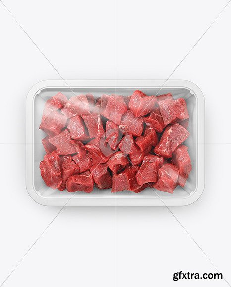 Plastic Tray With Diced Beef Mockup 83396