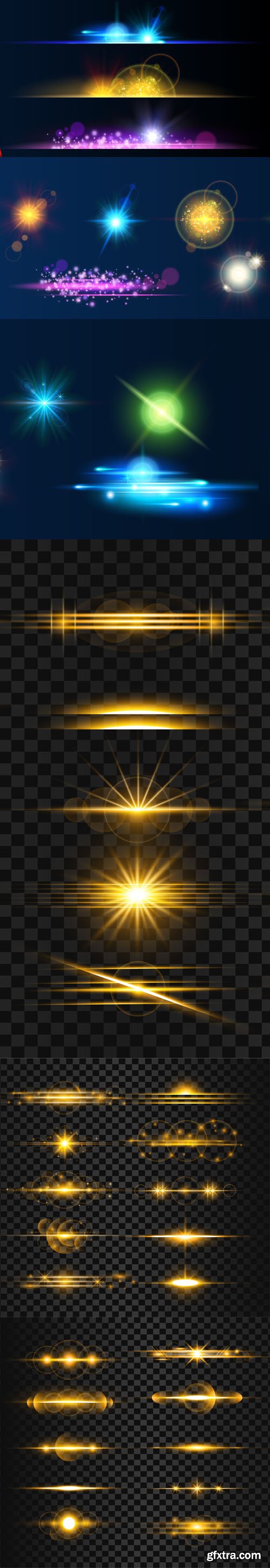 8 Realistic Light Effects Vector Templates