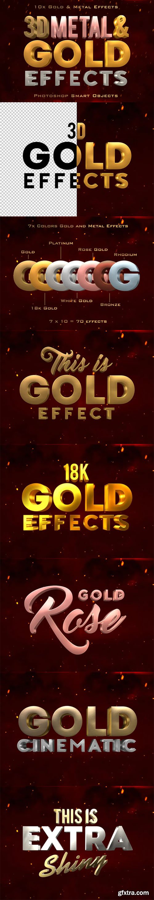 10x 3D Metal & Gold Effects for Photoshop