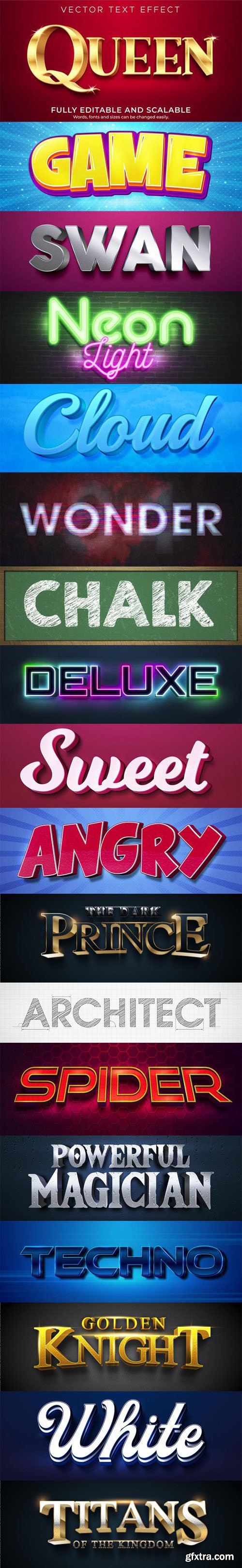 18 Text Effect Vector Templates - Text Styles Collection