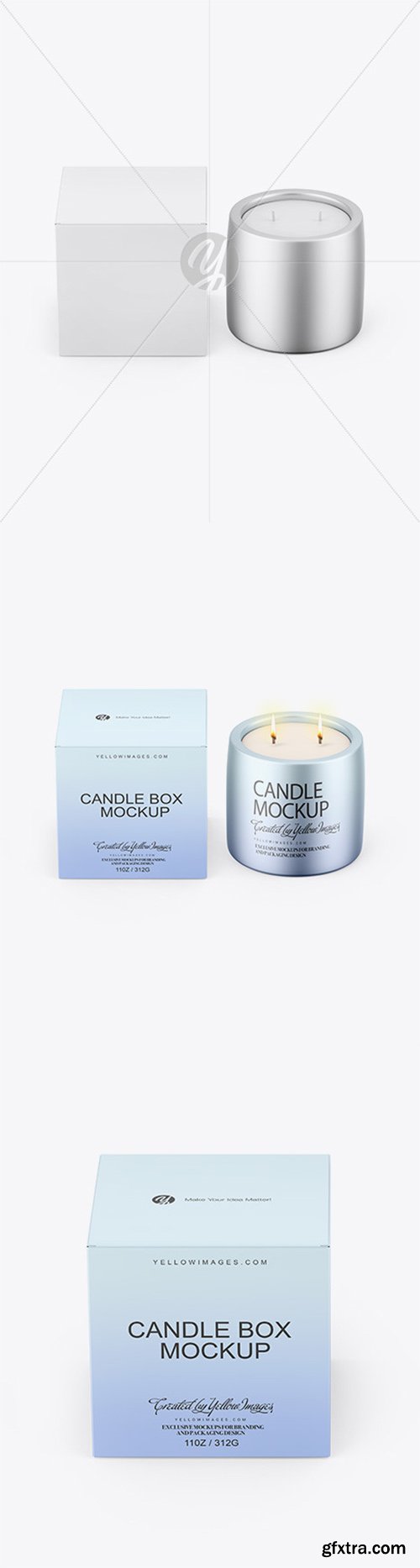 Matte Metallic Candle W/ Paper Box Mockup 79651