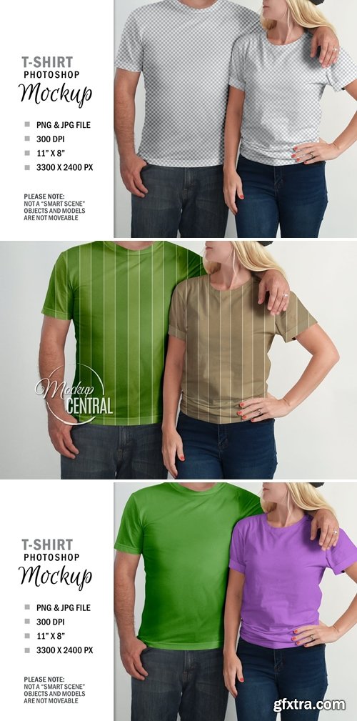 Download Couple T-Shirt Clothing Mockup Photoshop PSD » GFxtra