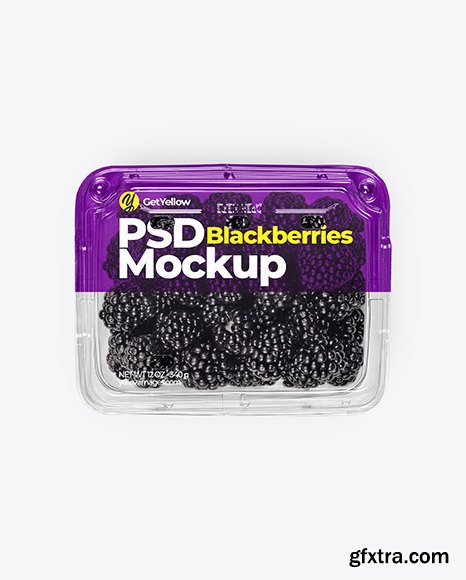 Clear Plastic Tray with Blackberries Mockup 69501