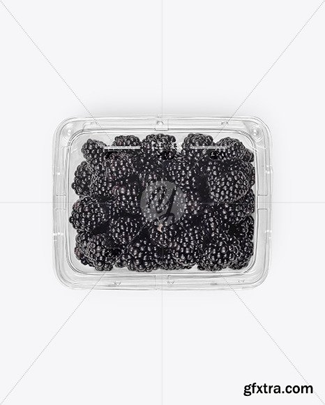 Clear Plastic Tray with Blackberries Mockup 69501