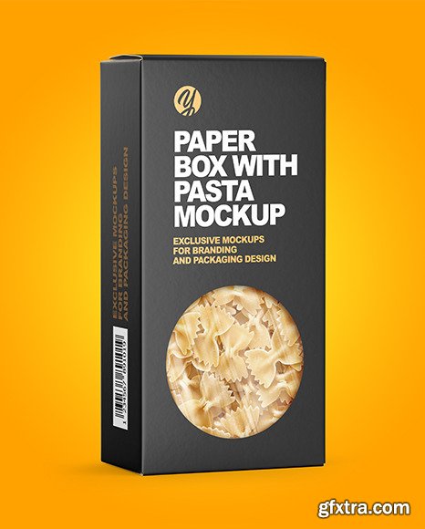 Paper Box with Farfalle Pasta Mockup 69152