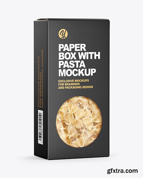 Paper Box with Farfalle Pasta Mockup 69152