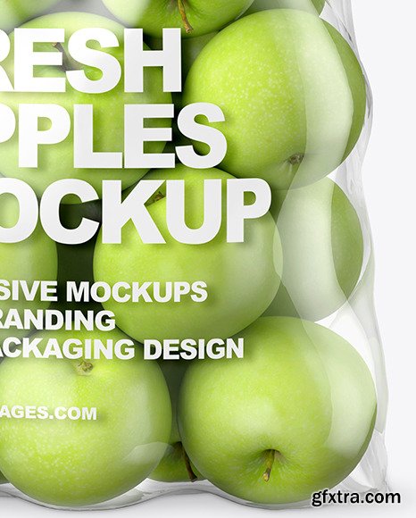 Plastic Bag with Green Apples Mockup 66987