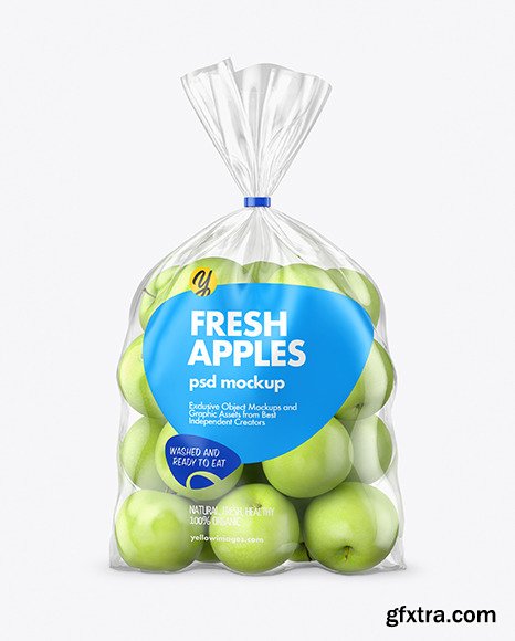 Plastic Bag with Green Apples Mockup 66987