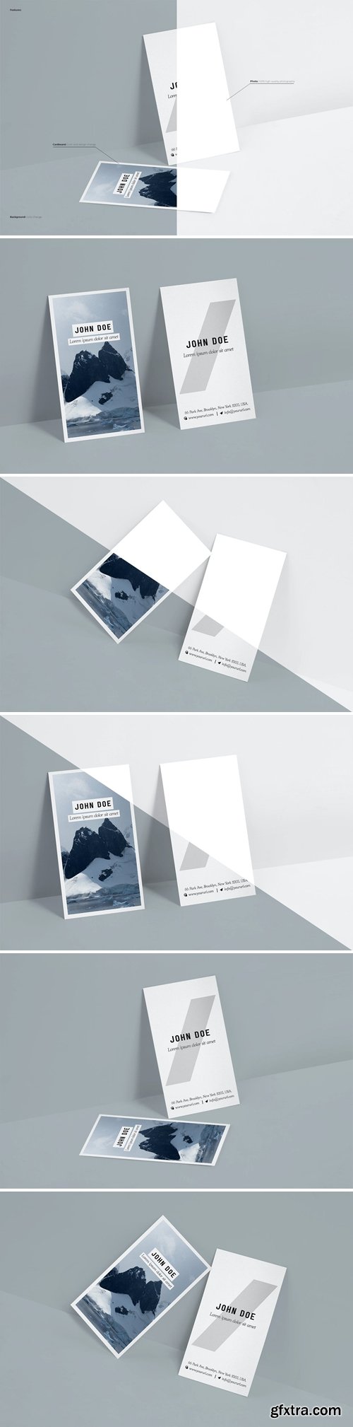 Vertical Business Card Mock Up